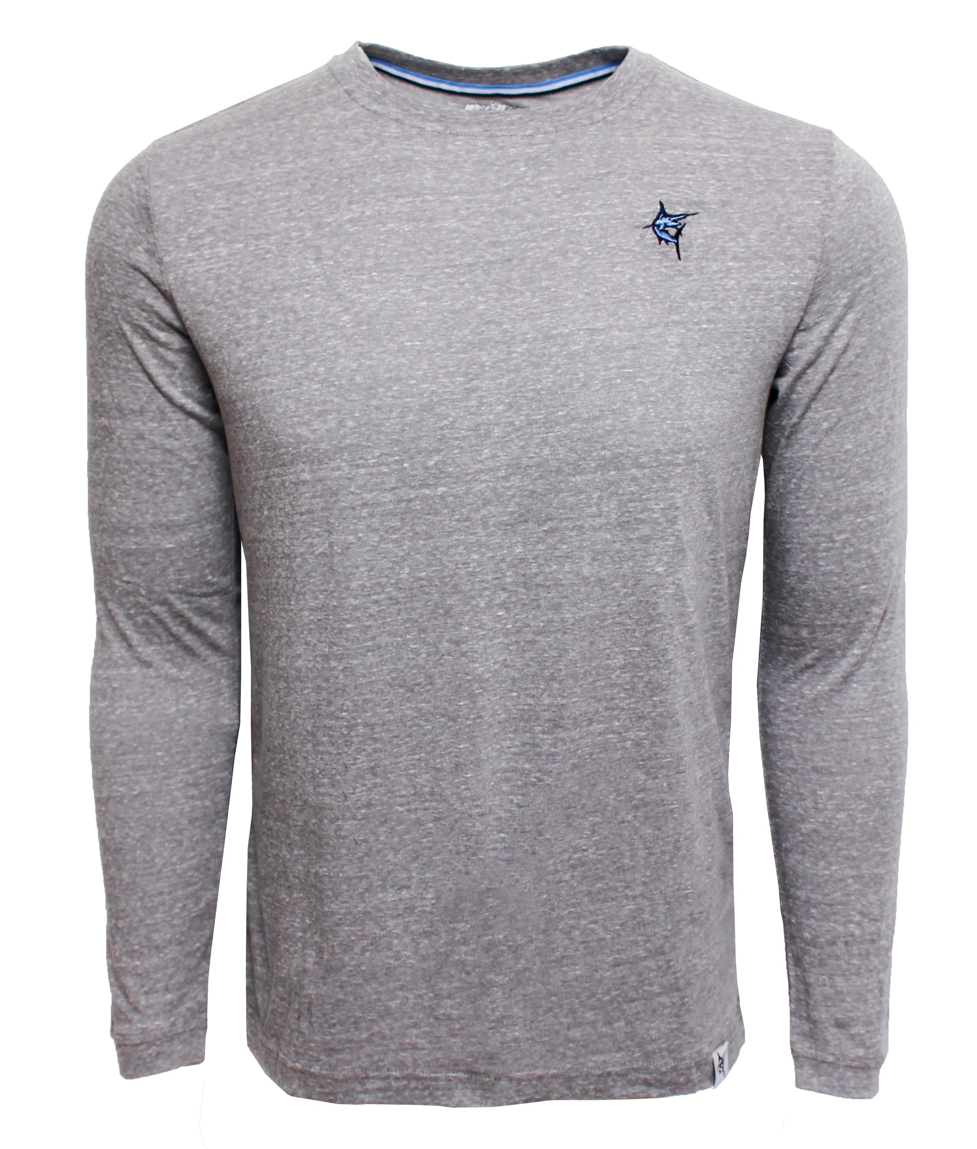 Oasis LS Tee long sleeve gray heather shirt by White Water Life with small chest logo on Tampa Home & Garden Store