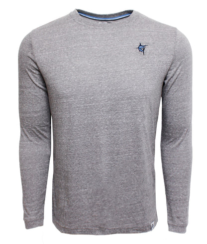 Oasis LS Tee long sleeve gray heather shirt by White Water Life with small chest logo on Tampa Home & Garden Store