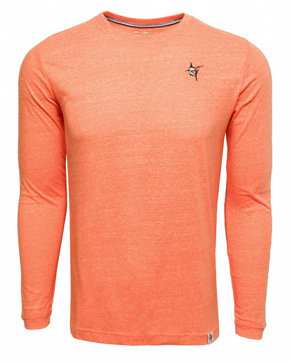 Oasis LS Tee long sleeve coral heather shirt with left chest logo White Water Life on Tampa Home & Garden Store