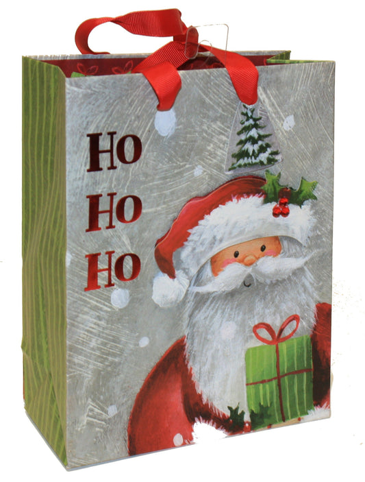 Country Medium Handmade Gift Bags - Santa