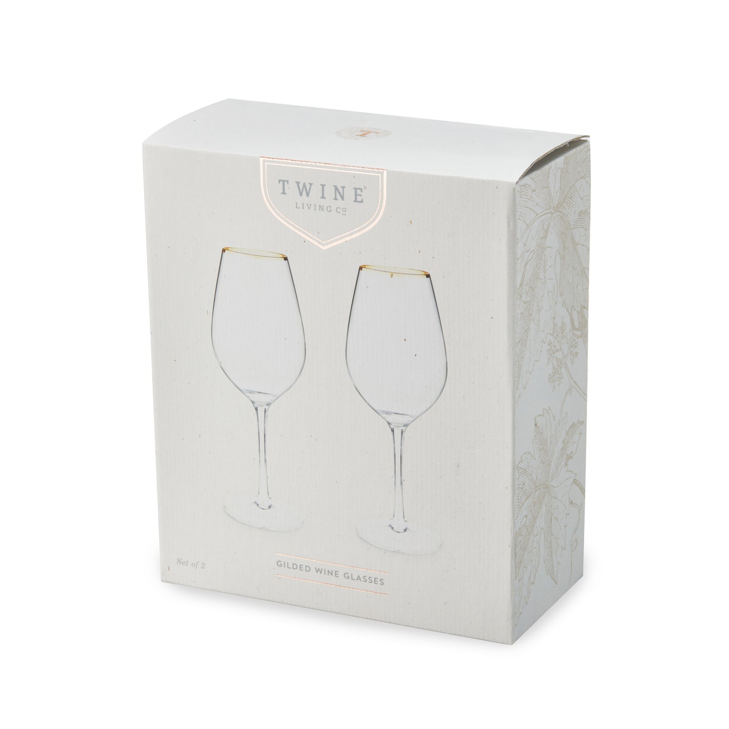 Dazzling Gilded Rim Wine Glasses and Pair