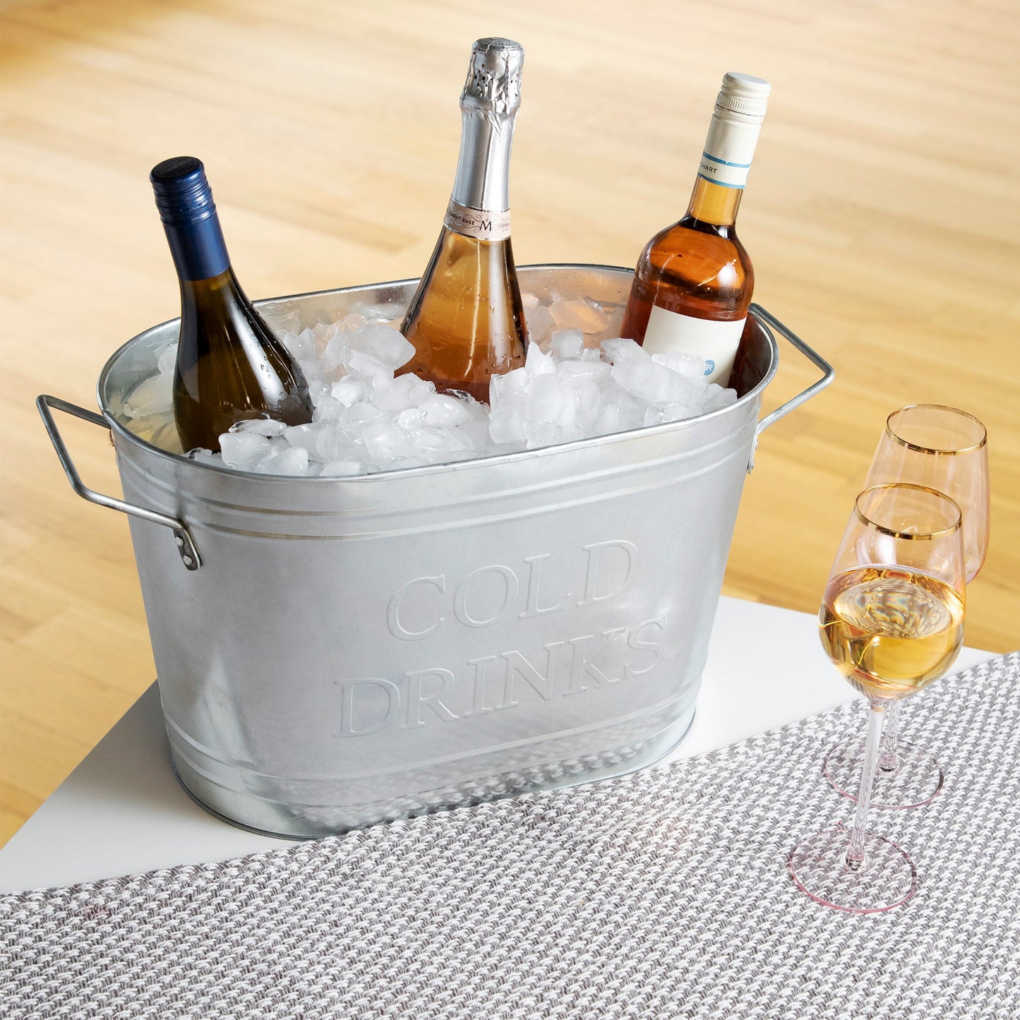 a Galvanized Metal Tub for Chilled Drinks