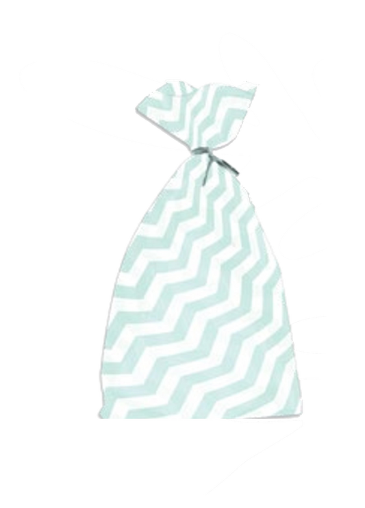 Christmas Cookie Cello Treat Bag 20 count - Green Zigzag