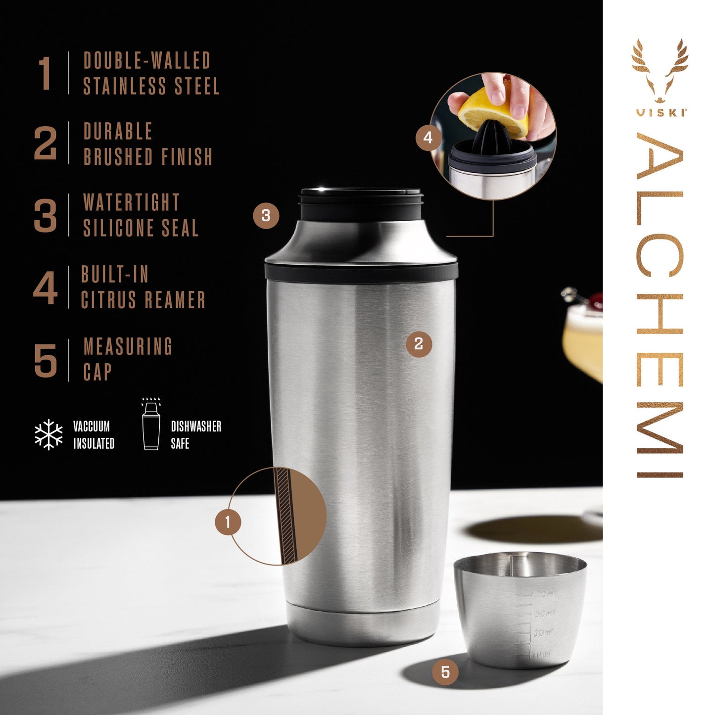 Alchemi the Vacuum Insulated Cocktail Shaker