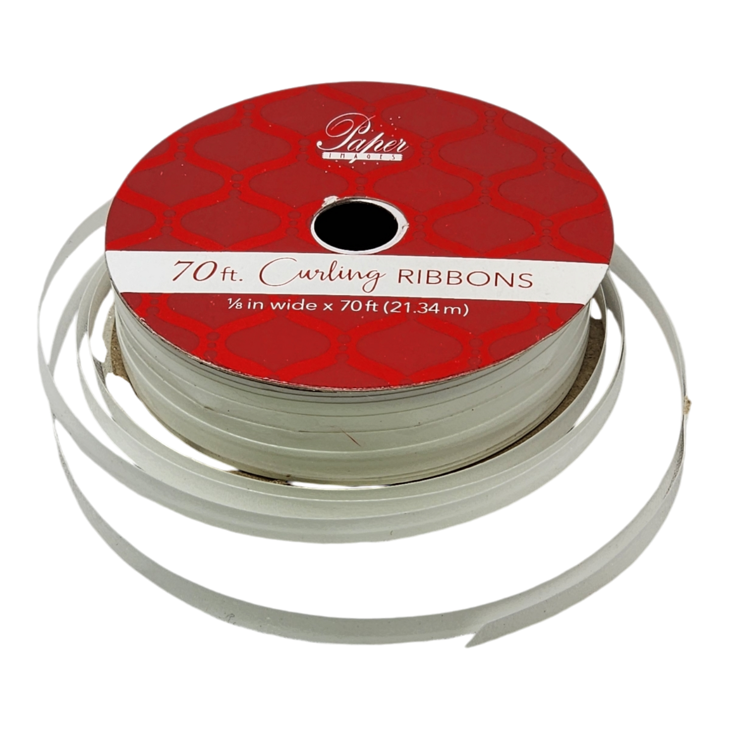 1/8 Inch Curling Ribbon - 70 Feet Long - White