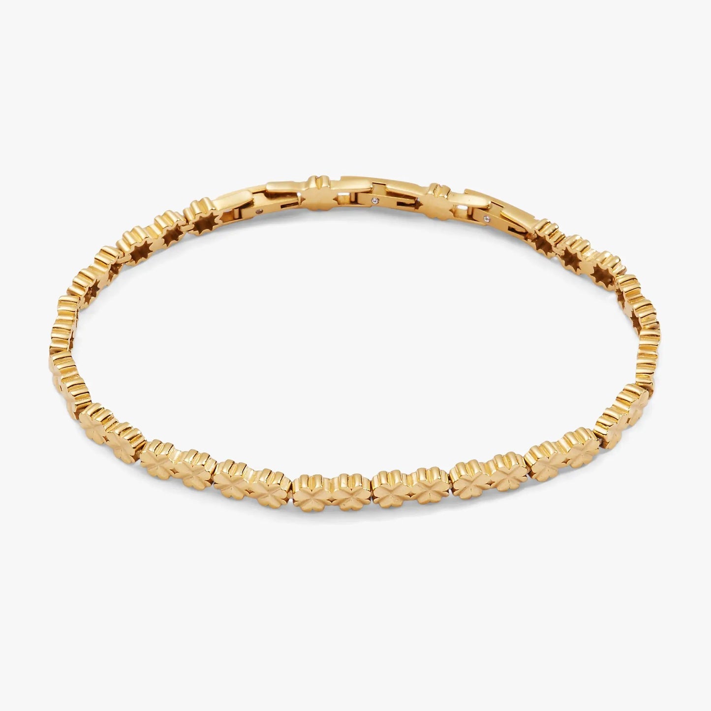 Lucky Clover Charm Tennis Bracelet gold tone with clover links by ALEX AND ANI on Tampa Home & Garden Store