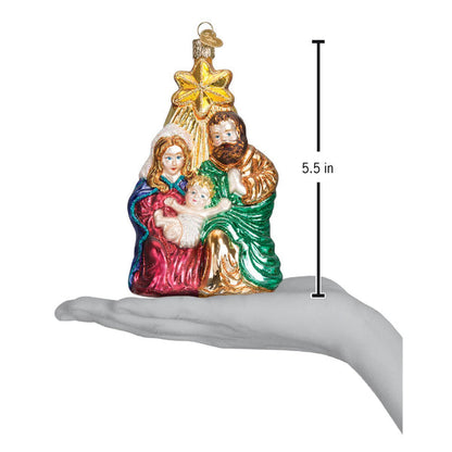 Adorno de cristal de la Sagrada Familia con estrella