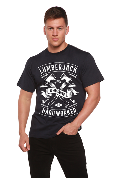 LumberJack men's bamboo viscose/organic cotton graphic tee navy with white logo Spun Bamboo on Tampa Home & Garden Store