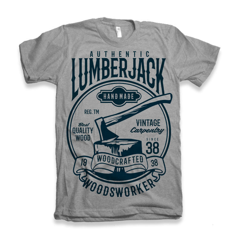 LumberJack men's bamboo viscose/organic cotton gray with vintage axe badge Spun Bamboo on Tampa Home & Garden Store