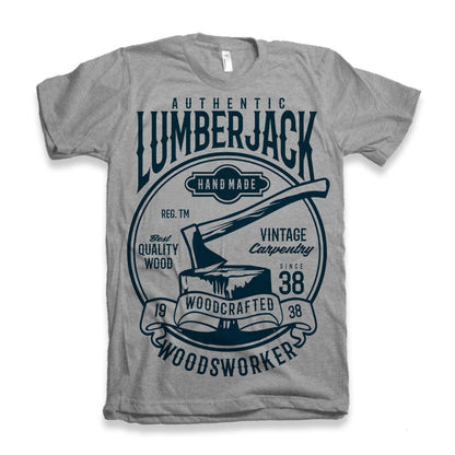 LumberJack men's bamboo viscose/organic cotton gray with vintage axe badge Spun Bamboo on Tampa Home & Garden Store