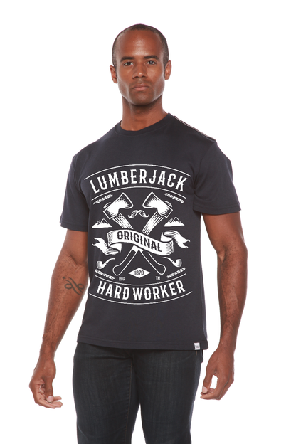 Lumberjack men's graphic T-shirt black bamboo viscose/organic cotton blend by Spun Bamboo on Tampa Home & Garden Store