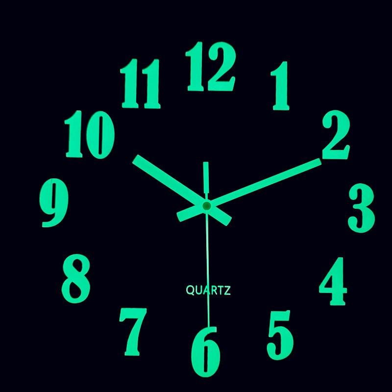 Stevvex luminous wall clock 12 inch with green numbers and hands quartz battery on Tampa Home & Garden Store