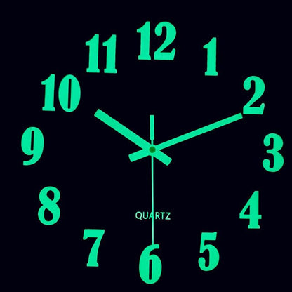 Luminous Stevvex 12-inch wall clock with glowing green numerals and hands, silent quartz on Tampa Home & Garden Store