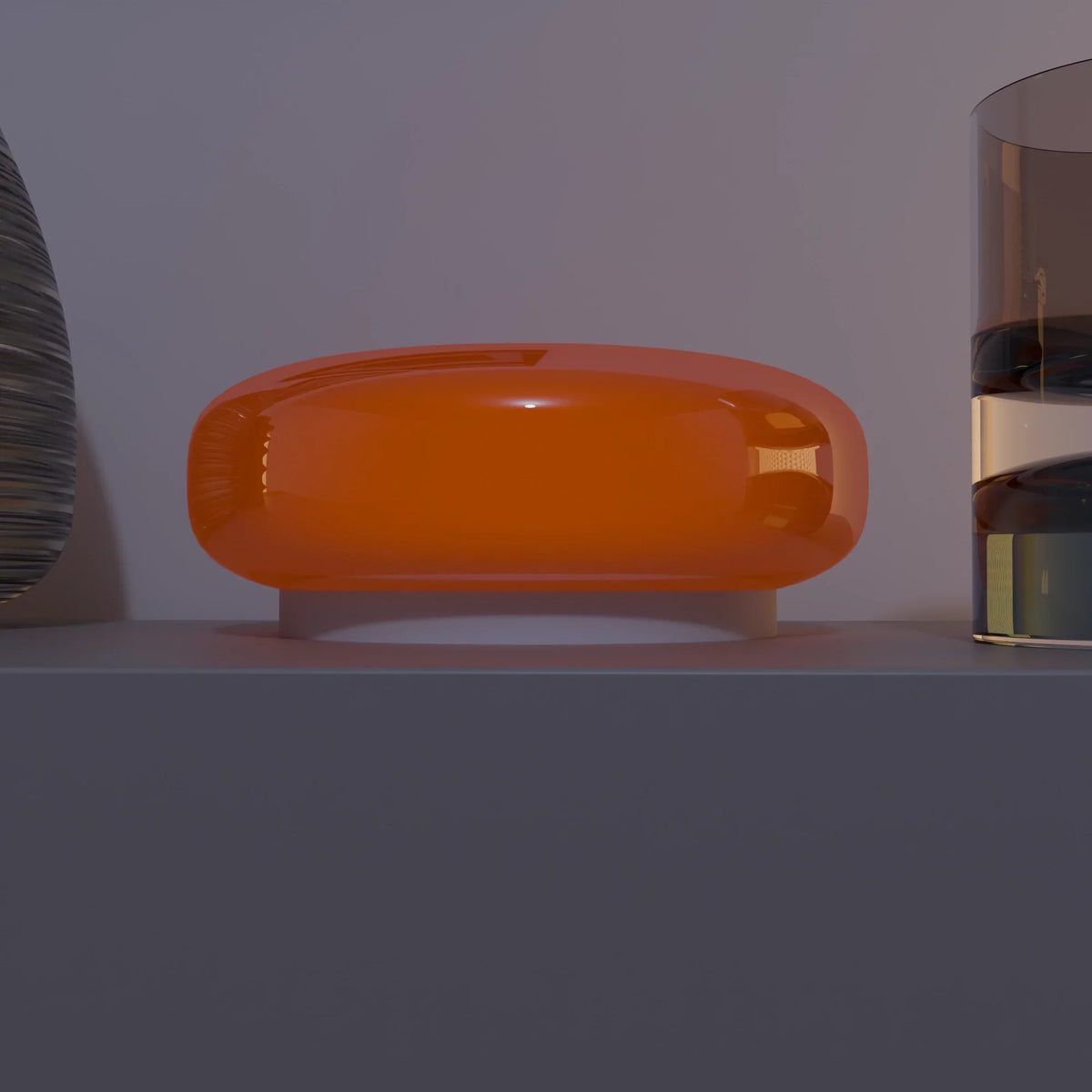 Lumo Donut Glass LED Table/Wall Lamp orange glass donut lamp Moktan Sabai on Tampa Home & Garden Store