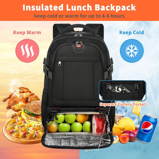 50L Travel Laptop Backpack 17.3 Inch TSA Waterproof with Insulated Compartment USB - Tampa Home & Garden Store