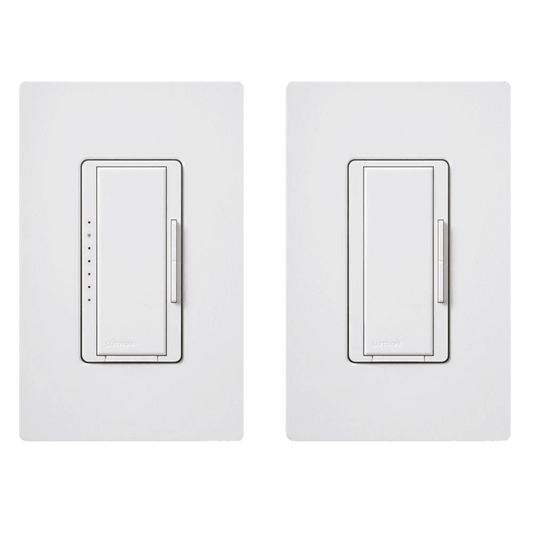 Kit de interruptor con atenuador digital de múltiples ubicaciones Lutron Maestro CL, color blanco