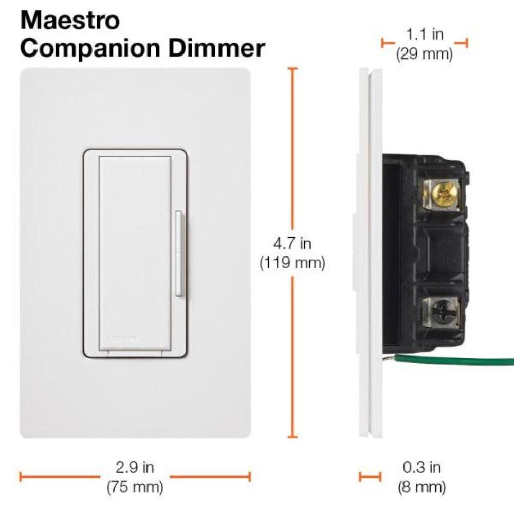 Kit de interruptor con atenuador digital de múltiples ubicaciones Lutron Maestro CL, color blanco