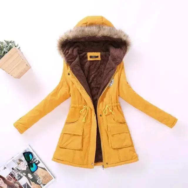 Luxurious Autumn Winter Cotton Padded Hooded Coat