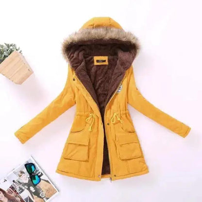 Luxurious Autumn Winter Cotton Padded Hooded Coat