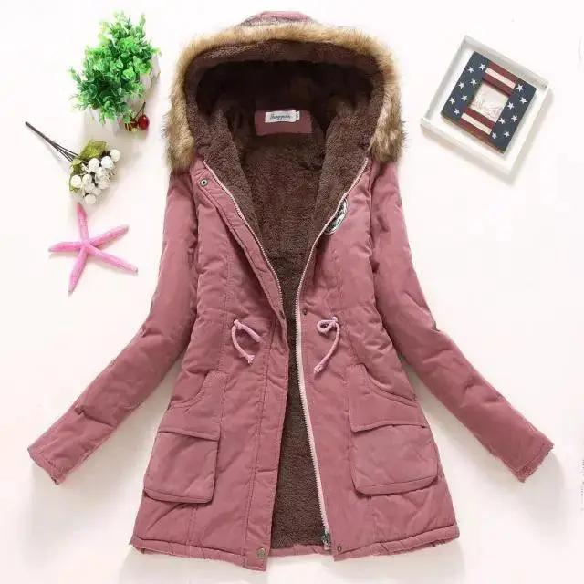Luxurious Autumn Winter Cotton Padded Hooded Coat