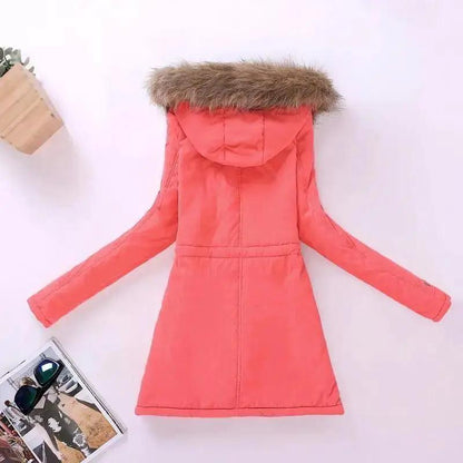 Luxurious Autumn Winter Cotton Padded Hooded Coat