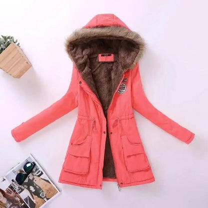 Luxurious Autumn Winter Cotton Padded Hooded Coat