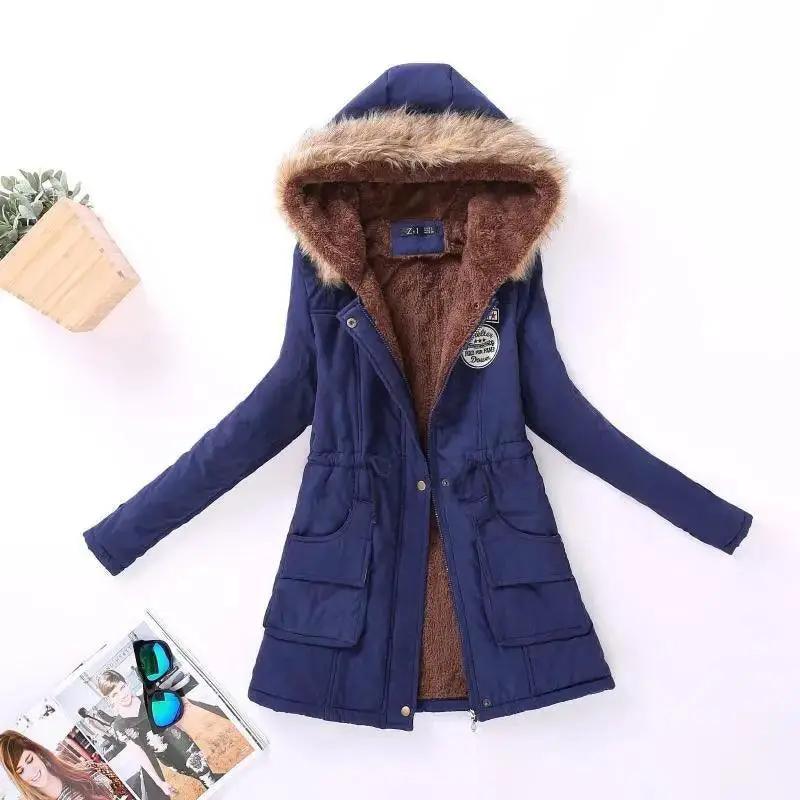 Luxurious Autumn Winter Cotton Padded Hooded Coat