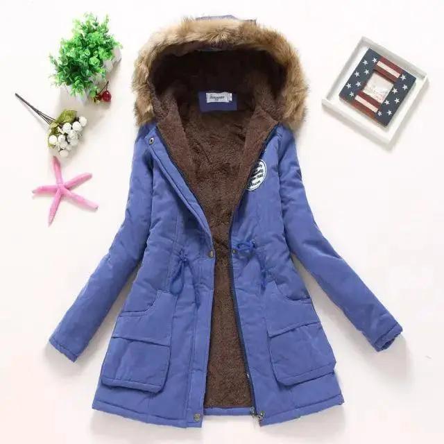 Luxurious Autumn Winter Cotton Padded Hooded Coat