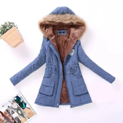 Luxurious Autumn Winter Cotton Padded Hooded Coat