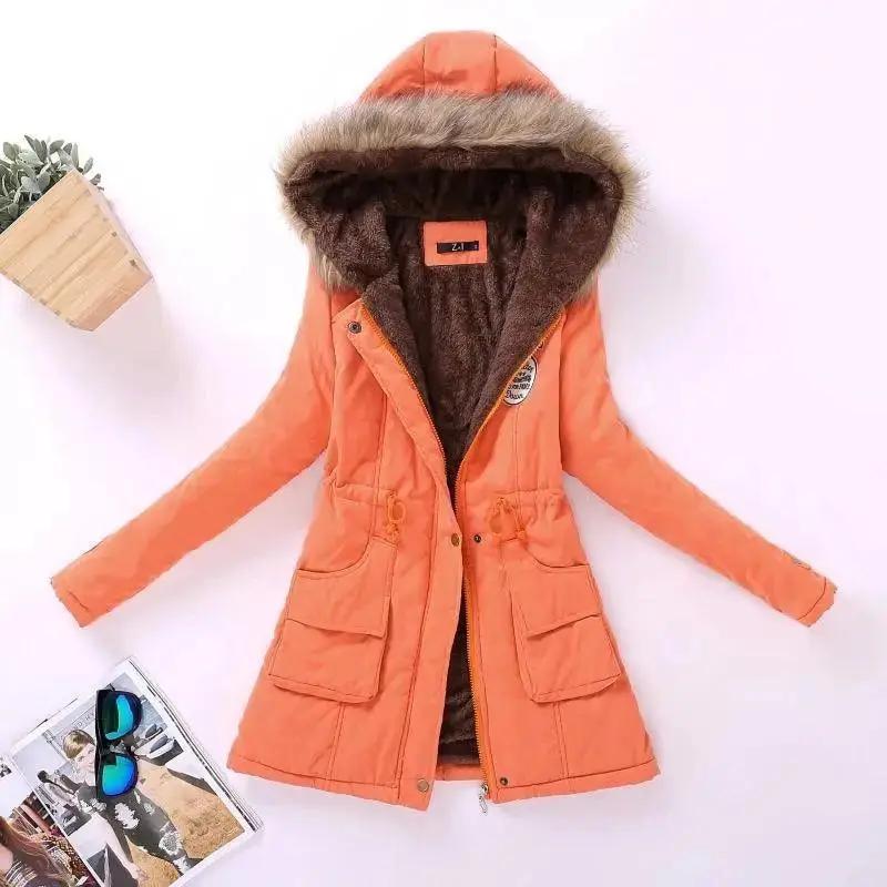 Luxurious Autumn Winter Cotton Padded Hooded Coat