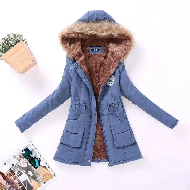 Luxurious Autumn Winter Cotton Padded Hooded Coat