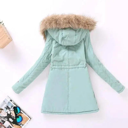 Luxurious Autumn Winter Cotton Padded Hooded Coat
