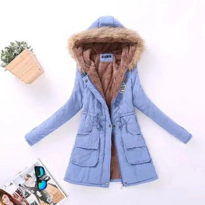 Luxurious Autumn Winter Cotton Padded Hooded Coat