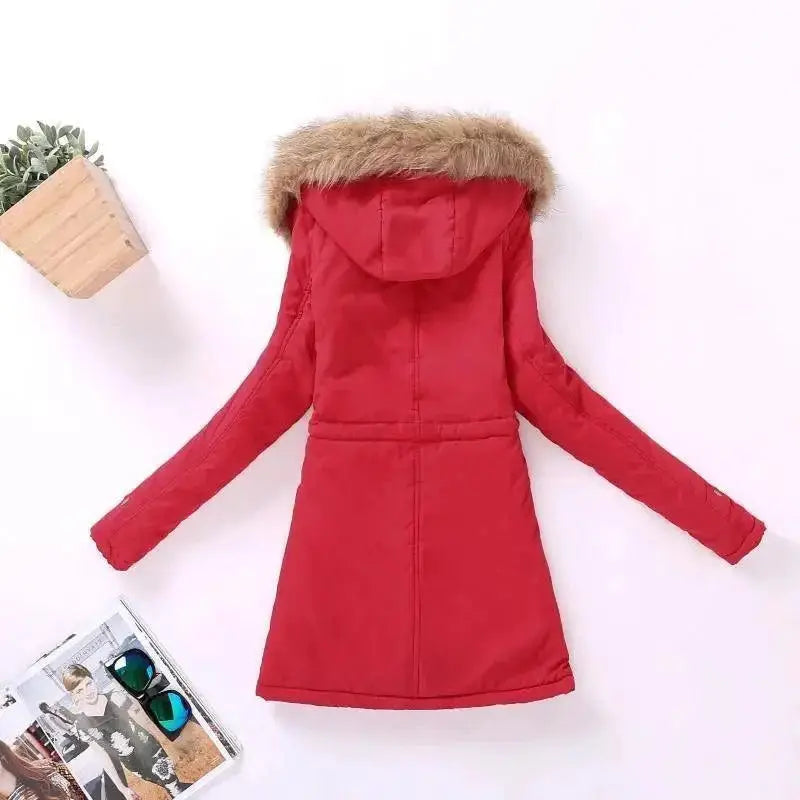 Luxurious Autumn Winter Cotton Padded Hooded Coat