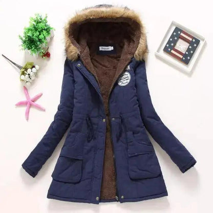 Luxurious Autumn Winter Cotton Padded Hooded Coat
