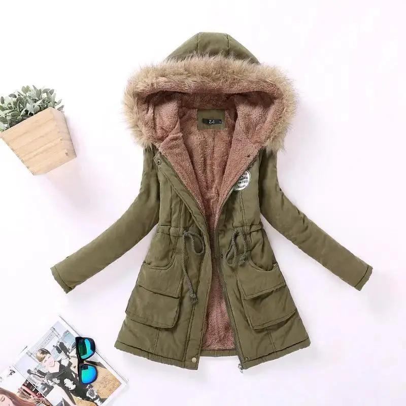 Luxurious Autumn Winter Cotton Padded Hooded Coat