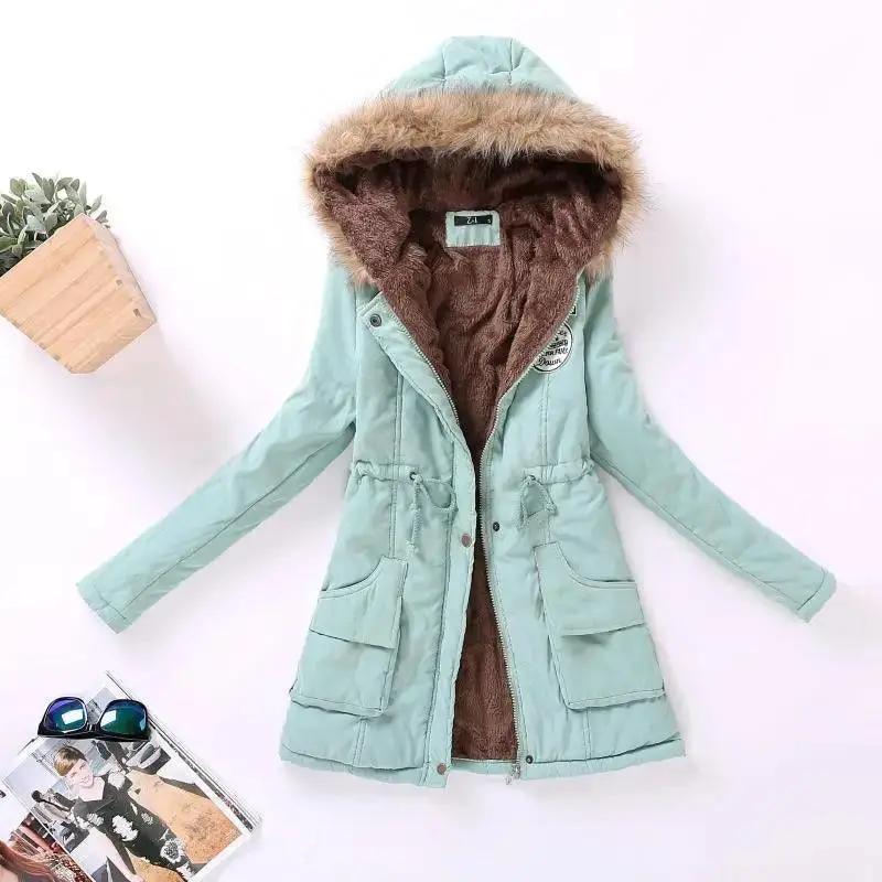 Luxurious Autumn Winter Cotton Padded Hooded Coat