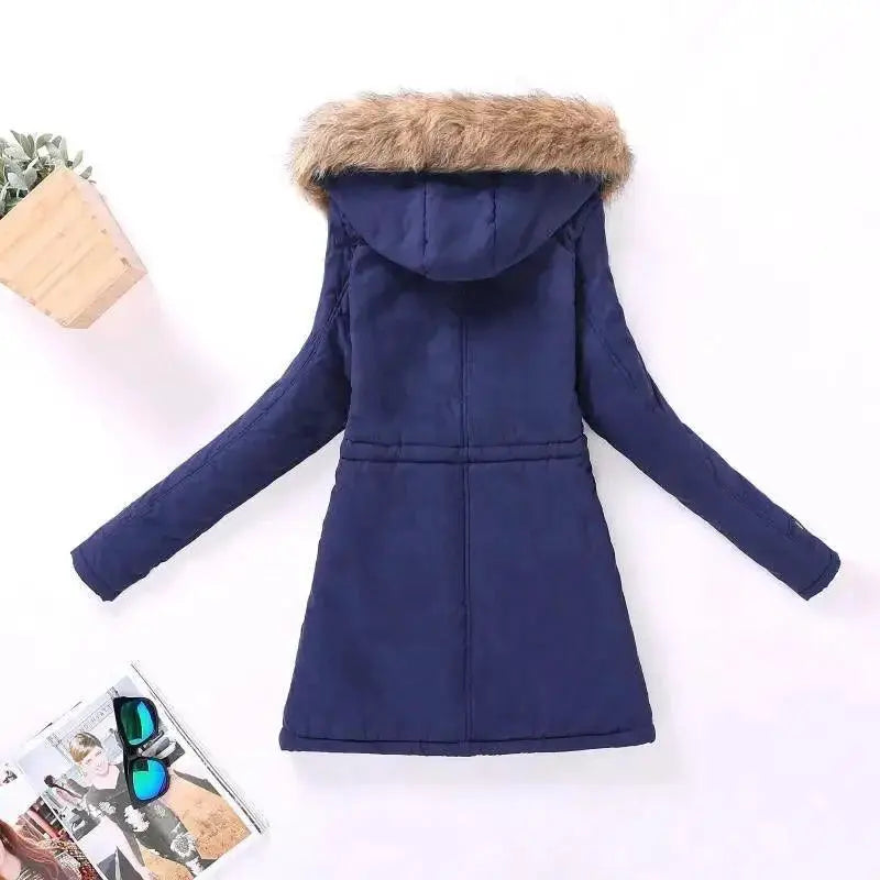 Luxurious Autumn Winter Cotton Padded Hooded Coat