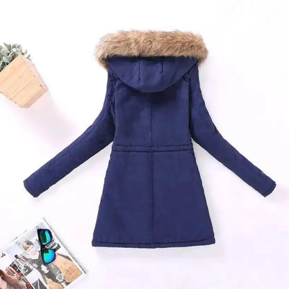 Luxurious Autumn Winter Cotton Padded Hooded Coat