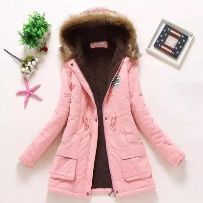 Luxurious Autumn Winter Cotton Padded Hooded Coat