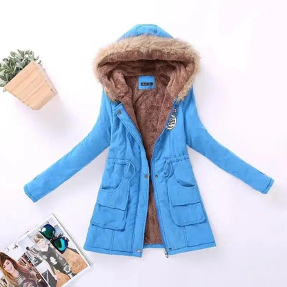 Luxurious Autumn Winter Cotton Padded Hooded Coat