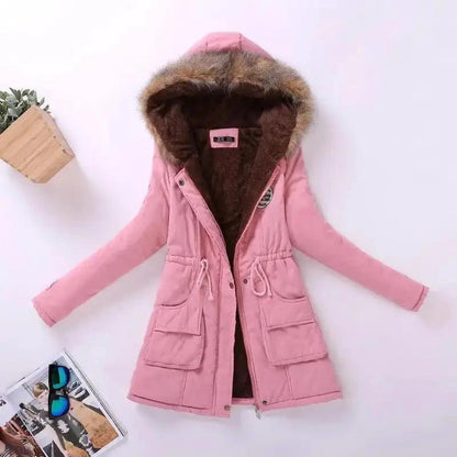 Luxurious Autumn Winter Cotton Padded Hooded Coat