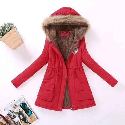 Luxurious Autumn Winter Cotton Padded Hooded Coat
