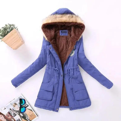 Luxurious Autumn Winter Cotton Padded Hooded Coat