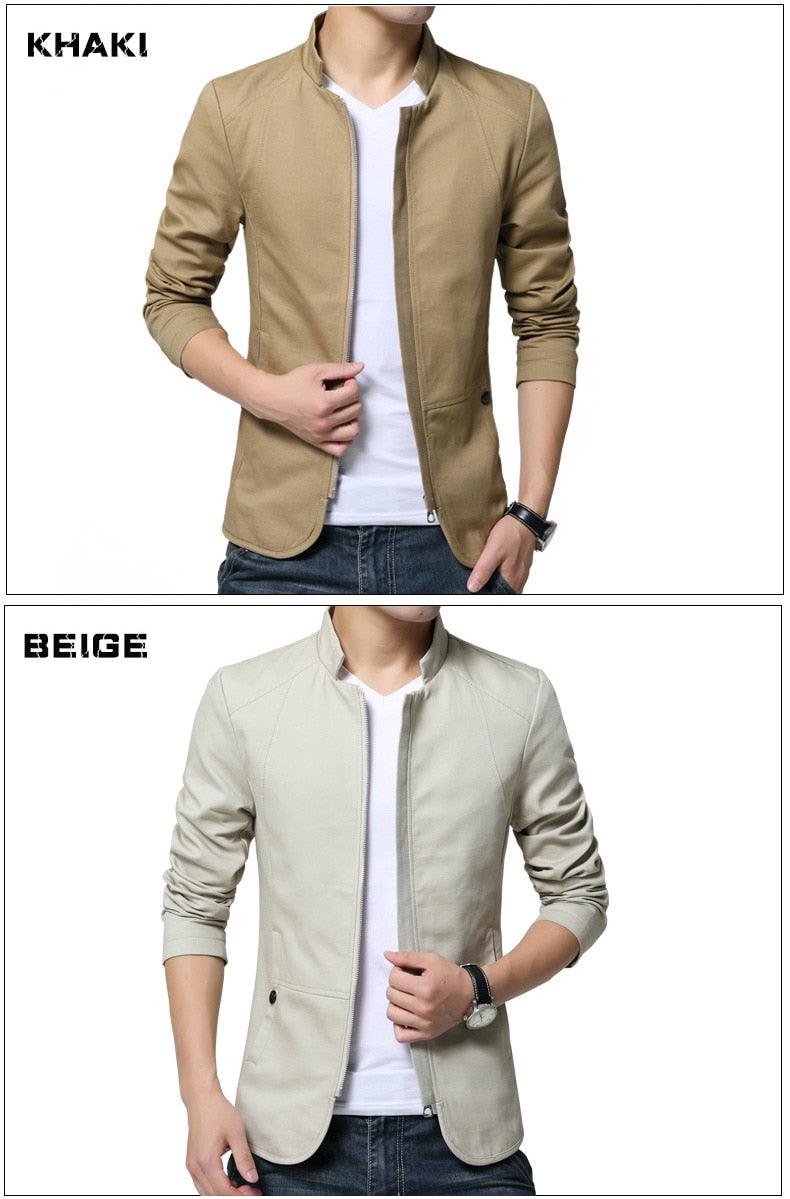 Khaki Stevvex men's lightweight slim fit jacket casual business coat on Tampa Home & Garden Store
Beige Stevvex men's lightweight slim fit jacket casual business coat on Tampa Home & Garden Store