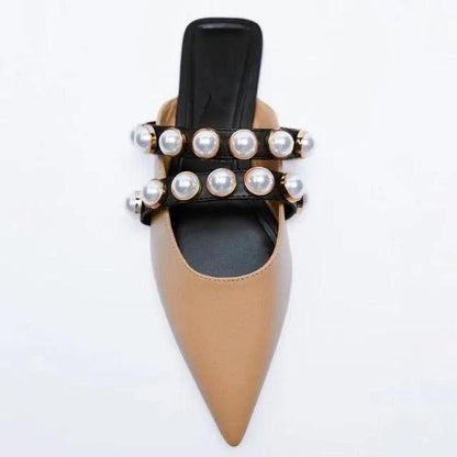 Rhinestone Pointed Toe Slip On Flats for Women