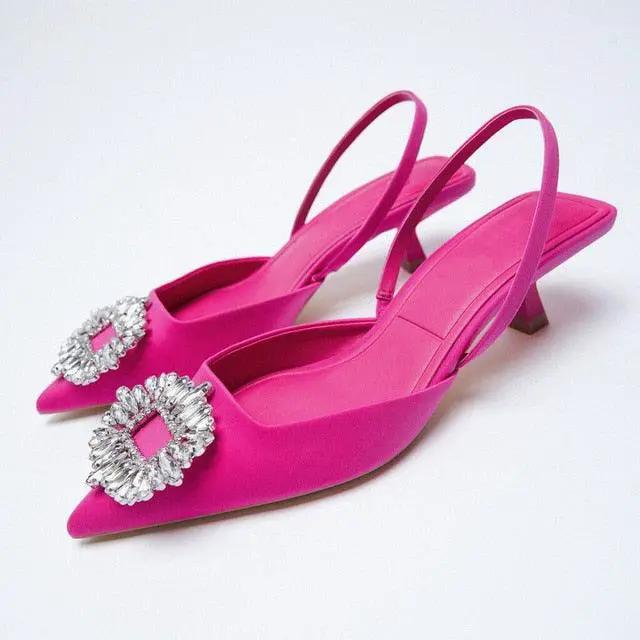 Rhinestone Pointed Toe Slip On Flats for Women