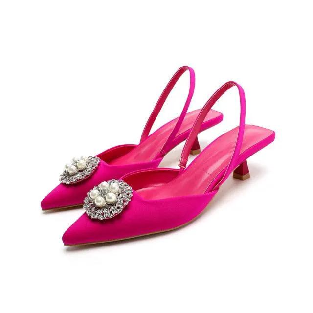Rhinestone Pointed Toe Slip On Flats for Women