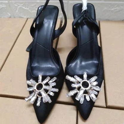 Rhinestone Pointed Toe Slip On Flats for Women