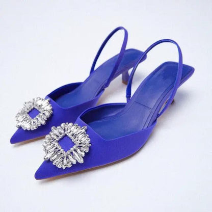 Rhinestone Pointed Toe Slip On Flats for Women